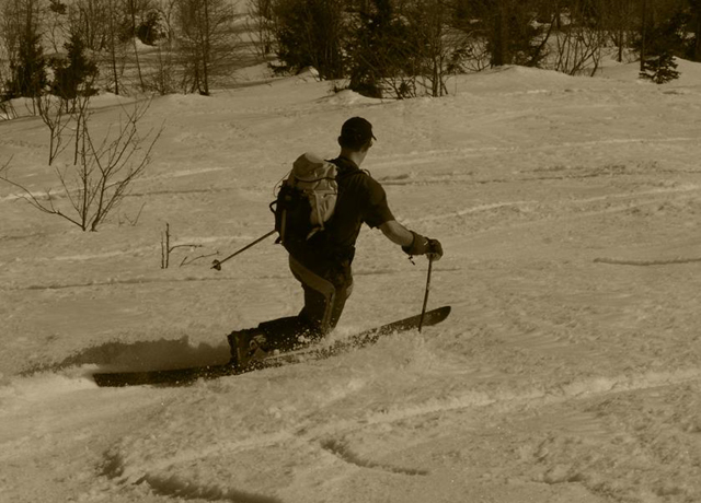 Telemarker:  Peter Hutzler <br> Foto: Archiv Hutzler <br> Location: Chamonix, France<br> Date: March 2004